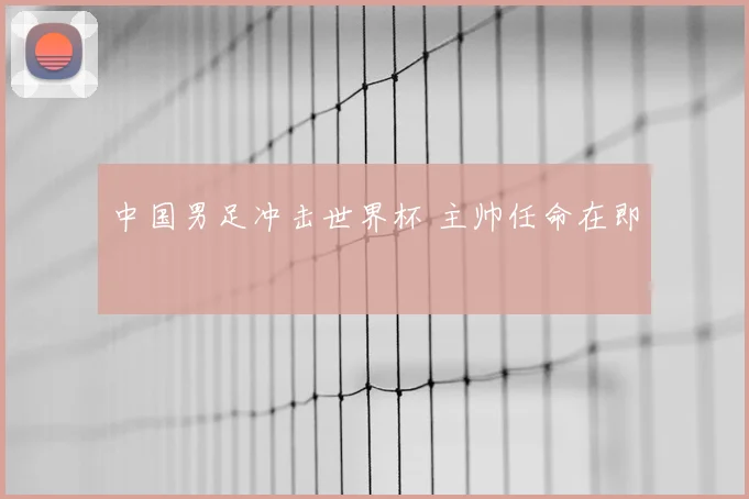 中国男足冲击世界杯 主帅任命在即